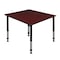 Kee Square Square Classroom Tables, 48 W, 48 L, 23-34 H, Wood, Metal TB4848MHAPBK - alternate 1